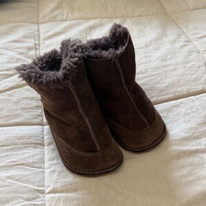 Baby Ugg Boots - Brown Suede Fur-Lined Boots